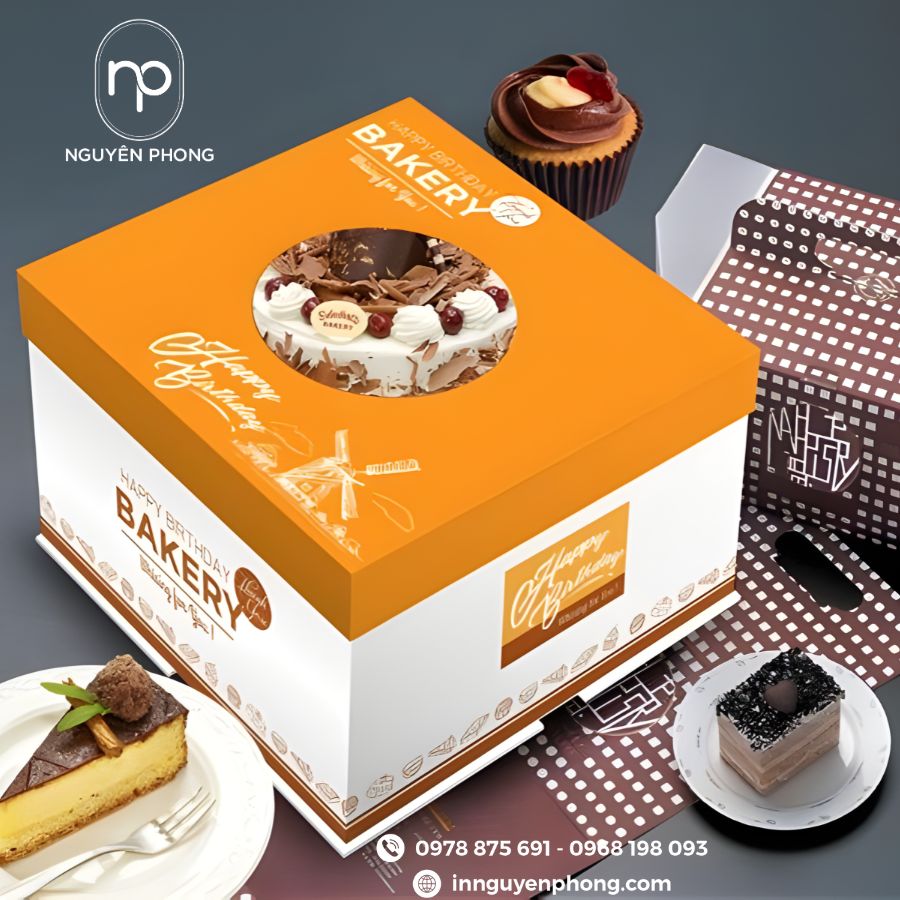 In hộp bánh sinh nhật giấy Duplex